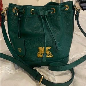 Green MCM bucket bag
